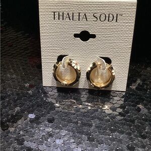 Thalia Sodi Sunflower Gold-Tone Textured Hoop Earrings